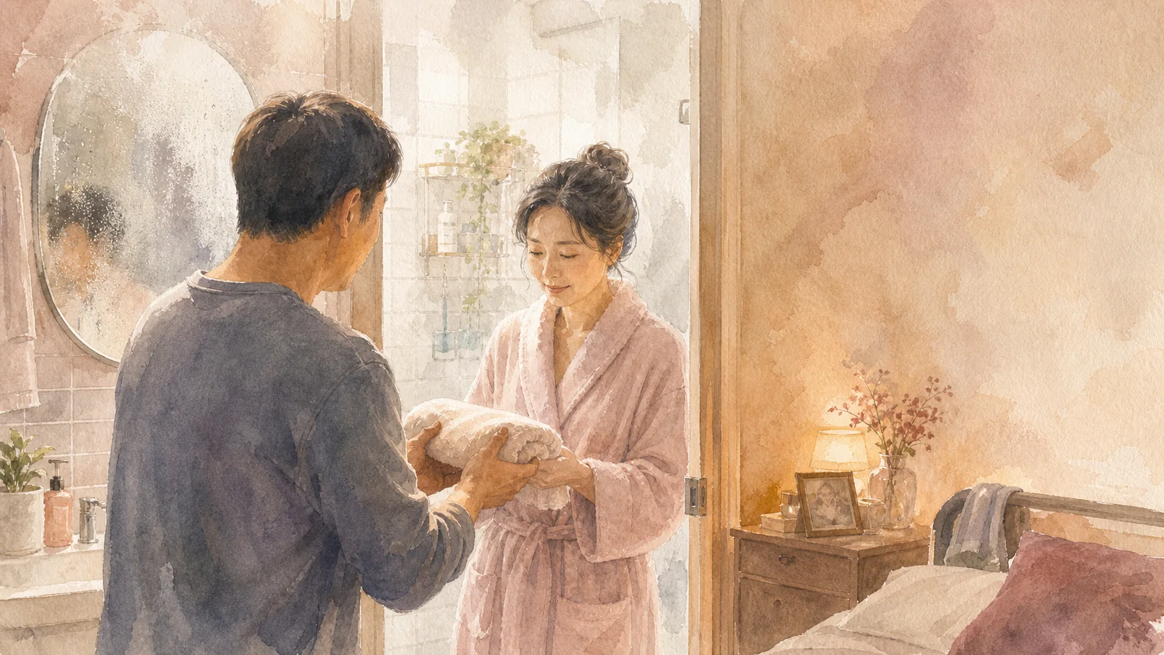 浴室鏡子上的水蒸氣