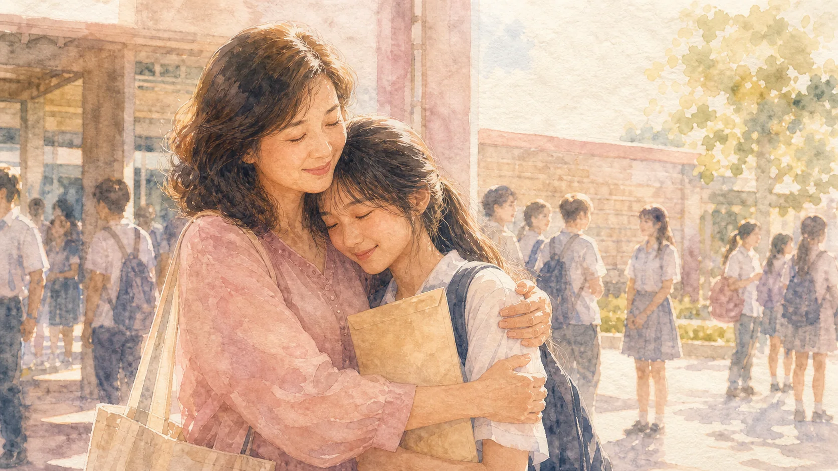 中學禮堂裡的畢業生