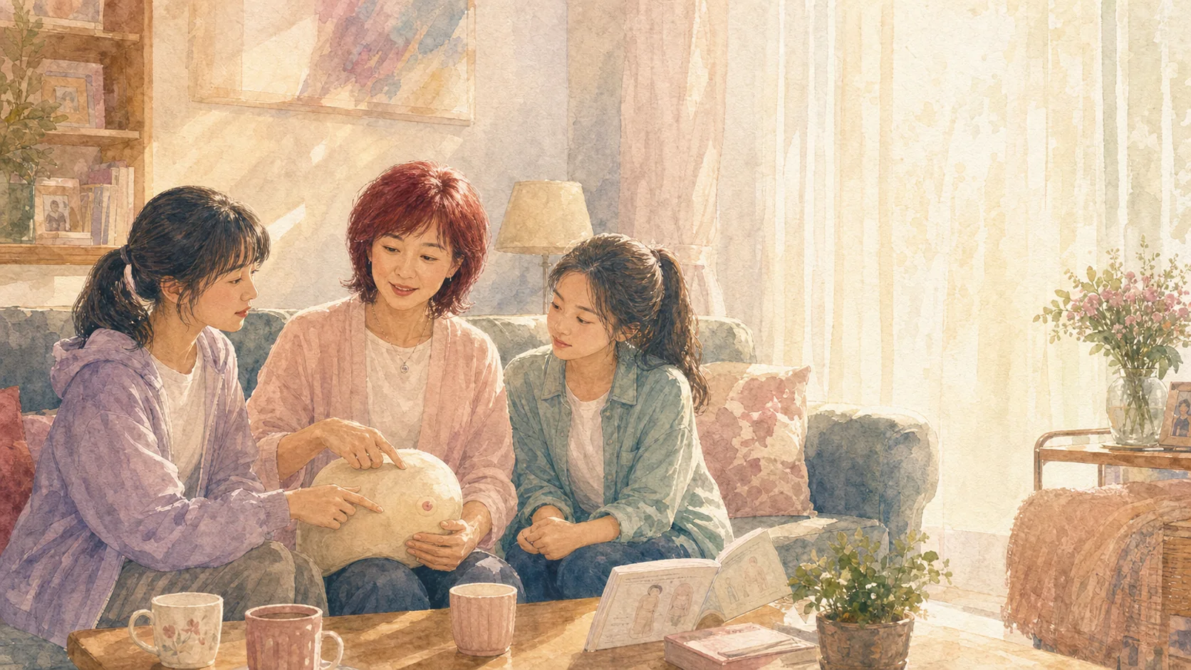 母親教女兒認識自己的身體